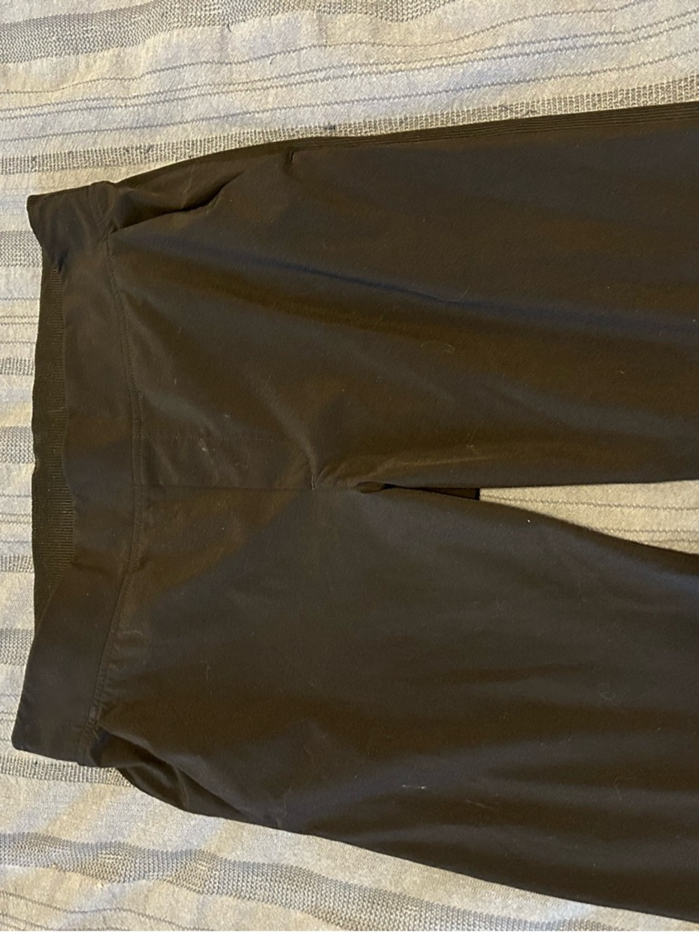 Athleta Black Ribbed Waist Athletic Leggings
